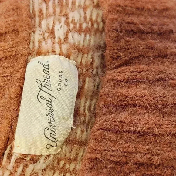 Universal Thread chunky cropped long capped sleeve orange winter sweater size s - Picture 5 of 10